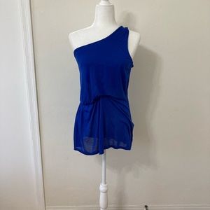 NWT Ella Moss royal blue one-shoulder tunic top